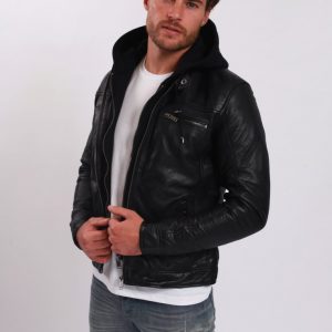 Lee Cooper - Chaqueta de Cuero en color Negro