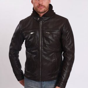 Lee Cooper - Chaqueta de Cuero en color Marrón